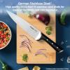 image:imageTfal Ice Force German Stainless Steel Kitchen Knife Set and Wood Block 8 Piece Long Lasting Sharpness High Cutting Precision Superior Durability Ultra Sharp Blades Cookware Kitchen Gadget BlackSantoku Knife