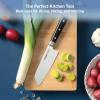 image:imageTfal Ice Force German Stainless Steel Kitchen Knife Set and Wood Block 8 Piece Long Lasting Sharpness High Cutting Precision Superior Durability Ultra Sharp Blades Cookware Kitchen Gadget BlackSantoku Knife