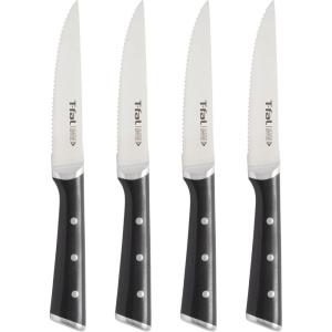 image:imageTfal Ice Force German Stainless Steel Kitchen Knife Set and Wood Block 8 Piece Long Lasting Sharpness High Cutting Precision Superior Durability Ultra Sharp Blades Cookware Kitchen Gadget Black4Piece Knife Set