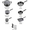 image:imageTfal Ingenio Essentials Cookware Set with DetachableRemovable Handle 11 Piece Granite Titanium Non Stick Oven Broiler Safe 500F Stackable Pots and Pans Set Frying Pans Dishwasher Safe Beige12Piece