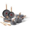 image:imageTfal Ingenio Essentials Cookware Set with DetachableRemovable Handle 11 Piece Granite Titanium Non Stick Oven Broiler Safe 500F Stackable Pots and Pans Set Frying Pans Dishwasher Safe Beige12Piece