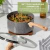 image:imageTfal Ingenio Essentials Cookware Set with DetachableRemovable Handle 11 Piece Granite Titanium Non Stick Oven Broiler Safe 500F Stackable Pots and Pans Set Frying Pans Dishwasher Safe Beige12Piece