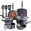 image:imageTfal Ingenio Essentials Cookware Set with DetachableRemovable Handle 11 Piece Granite Titanium Non Stick Oven Broiler Safe 500F Stackable Pots and Pans Set Frying Pans Dishwasher Safe Beige12Piece