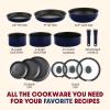 image:imageTfal Ingenio Expertise Non Stick Cookware Set 14 Piece Induction Oven Broiler Safe 500F DetachableRemovable Handle Kitchen Pots and Pans RV Camping Fry Pans Saucepans Dishwasher Safe BlueBlue