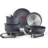 image:imageTfal Ingenio Expertise Non Stick Cookware Set 14 Piece Induction Oven Broiler Safe 500F DetachableRemovable Handle Kitchen Pots and Pans RV Camping Fry Pans Saucepans Dishwasher Safe BlueGray