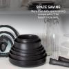 image:imageTfal Ingenio Expertise Non Stick Cookware Set 14 Piece Induction Oven Broiler Safe 500F DetachableRemovable Handle Kitchen Pots and Pans RV Camping Fry Pans Saucepans Dishwasher Safe BluePink