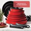 image:imageTfal Ingenio Expertise Non Stick Cookware Set 14 Piece Induction Oven Broiler Safe 500F DetachableRemovable Handle Kitchen Pots and Pans RV Camping Fry Pans Saucepans Dishwasher Safe BlueRed