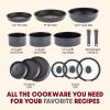 image:imageTfal Ingenio Expertise Non Stick Cookware Set 14 Piece Induction Oven Broiler Safe 500F DetachableRemovable Handle Kitchen Pots and Pans RV Camping Fry Pans Saucepans Dishwasher Safe BlueGray