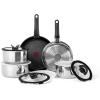 image:imageTfal Ingenio Expertise Stainless Steel Cookware Set 13 Piece Induction Stackable Cookware Pots and Pans Set RV Camping Kitchen Fry Pans Dishwasher Safe DetachableRemovable Handle SilverDetachable Handle