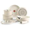 image:imageTfal Ingenio Essentials Cookware Set with DetachableRemovable Handle 11 Piece Granite Titanium Non Stick Oven Broiler Safe 500F Stackable Pots and Pans Set Frying Pans Dishwasher Safe Beige11Piece