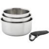 image:imageTfal Ingenio Expertise Stainless Steel Cookware Set 13 Piece Induction Stackable Cookware Pots and Pans Set RV Camping Kitchen Fry Pans Dishwasher Safe DetachableRemovable Handle SilverDetachable Handle