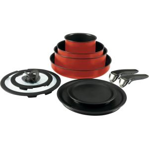 image:imageTfal Ingenio Expertise Non Stick Cookware Set 14 Piece Induction Oven Broiler Safe 500F DetachableRemovable Handle Kitchen Pots and Pans RV Camping Fry Pans Saucepans Dishwasher Safe BlueRed