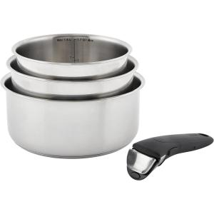 image:imageTfal Ingenio Expertise Stainless Steel Cookware Set 13 Piece Induction Stackable Cookware Pots and Pans Set RV Camping Kitchen Fry Pans Dishwasher Safe DetachableRemovable Handle SilverDetachable Handle