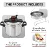 image:imageTfal Clipso Stainless Steel Pressure Cooker 8 Quart Recipe Book Steam Basket EasyOpen Lid Secure Locking System Adjustable Pressure Valve Induction Cookware Pots and Pans Kitchen SilverEasy Open Pressure Cooker