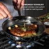 image:imageTFal HybridMesh TriPly Stainless Steel 6 Quart Shallow Pan With Lid Induction Oven Safe 500F Metal Utensil Safe Ideal For Searing Cookware Dishwasher Safe Needs PreHeating SilverBlack3Piece Set