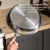 image:imageTFal HybridMesh TriPly Stainless Steel 6 Quart Shallow Pan With Lid Induction Oven Safe 500F Metal Utensil Safe Ideal For Searing Cookware Dishwasher Safe Needs PreHeating SilverBlack3Piece Set