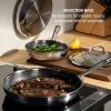 image:imageTFal HybridMesh TriPly Stainless Steel 6 Quart Shallow Pan With Lid Induction Oven Safe 500F Metal Utensil Safe Ideal For Searing Cookware Dishwasher Safe Needs PreHeating SilverBlack6Quart Shallow Pan w Lid