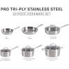 image:imageTFal Pro TriPly Stainless Steel Large Dutch Oven Pot with Lid 6 Quart Induction Pot Oven Safe 500F Lid 350F Fast amp Even Heat Professional Quality amp Durability SilverTriply Stainless Steel