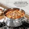 image:imageTFal Pro TriPly Stainless Steel Large Dutch Oven Pot with Lid 6 Quart Induction Pot Oven Safe 500F Lid 350F Fast amp Even Heat Professional Quality amp Durability SilverDutch Oven