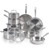 image:imageTFal Pro TriPly Stainless Steel Large Dutch Oven Pot with Lid 6 Quart Induction Pot Oven Safe 500F Lid 350F Fast amp Even Heat Professional Quality amp Durability SilverTriply Stainless Steel