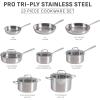 image:imageTFal Pro TriPly Stainless Steel Large Dutch Oven Pot with Lid 6 Quart Induction Pot Oven Safe 500F Lid 350F Fast amp Even Heat Professional Quality amp Durability SilverTriply Stainless Steel
