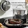 image:imageTFal Pro TriPly Stainless Steel Large Dutch Oven Pot with Lid 6 Quart Induction Pot Oven Safe 500F Lid 350F Fast amp Even Heat Professional Quality amp Durability SilverDutch Oven