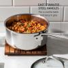 image:imageTFal Pro TriPly Stainless Steel Large Dutch Oven Pot with Lid 6 Quart Induction Pot Oven Safe 500F Lid 350F Fast amp Even Heat Professional Quality amp Durability SilverSaut Pan