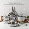 image:imageTFal Pro TriPly Stainless Steel Large Dutch Oven Pot with Lid 6 Quart Induction Pot Oven Safe 500F Lid 350F Fast amp Even Heat Professional Quality amp Durability SilverTriply Stainless Steel