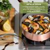 image:imageTFal Specialty Nonstick Saute Pan with Glass Lid 5 Quart Oven Broiler Safe 350F Cookware Deep Frying Pan with Handle Skillet Kitchen Pots and Pans Dishwasher Safe BlackRose Gold