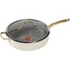 image:imageTFal Specialty Nonstick Saute Pan with Glass Lid 5 Quart Oven Broiler Safe 350F Cookware Deep Frying Pan with Handle Skillet Kitchen Pots and Pans Dishwasher Safe BlackBeige