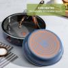 image:imageTFal Specialty Nonstick Saute Pan with Glass Lid 5 Quart Oven Broiler Safe 350F Cookware Deep Frying Pan with Handle Skillet Kitchen Pots and Pans Dishwasher Safe BlackBlue