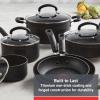 image:imageTfal Advanced Nonstick Cookware Set 12 Piece Oven Broiler Safe 350F Kitchen Cooking Set WFry Pans Saucepans Deep Saute Dutch Oven amp Kitchen Utensils Pots and Pans Dishwasher Safe BlackNonStick