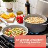 image:imageTfal Advanced Nonstick Cookware Set 12 Piece Oven Broiler Safe 350F Kitchen Cooking Set WFry Pans Saucepans Deep Saute Dutch Oven amp Kitchen Utensils Pots and Pans Dishwasher Safe BlackCeramic