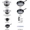 image:imageTfal Advanced Nonstick Cookware Set 12 Piece Oven Broiler Safe 350F Kitchen Cooking Set WFry Pans Saucepans Deep Saute Dutch Oven amp Kitchen Utensils Pots and Pans Dishwasher Safe BlackHard Anodized Nonstick