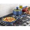 image:imageTfal B039SE64 B039SE Excite ProGlide Nonstick ThermoSpot Heat Indicator Dishwasher Oven Safe Cookware Set 14Piece Red 23 RioBlue