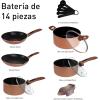 image:imageTfal B039SE64 B039SE Excite ProGlide Nonstick ThermoSpot Heat Indicator Dishwasher Oven Safe Cookware Set 14Piece Red 23 RioBronze
