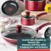 image:imageTfal Initiatives Nonstick Cookware Set 18 Piece Oven Broiler Safe 350F Kitchen Cooking Set wFry Pans Saucepans Saute Pan Dutch Oven Griddle Pots and Pans Home Dishwasher Safe RedRed