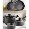 image:imageTfal Initiatives Nonstick Cookware Set 18 Piece Oven Broiler Safe 350F Kitchen Cooking Set wFry Pans Saucepans Saute Pan Dutch Oven Griddle Pots and Pans Home Dishwasher Safe RedStone Gray