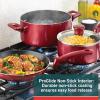 image:imageTfal Initiatives Nonstick Cookware Set 18 Piece Oven Broiler Safe 350F Kitchen Cooking Set wFry Pans Saucepans Saute Pan Dutch Oven Griddle Pots and Pans Home Dishwasher Safe RedRed