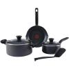 image:imageTfal Initiatives Nonstick Cookware Set 18 Piece Oven Broiler Safe 350F Kitchen Cooking Set wFry Pans Saucepans Saute Pan Dutch Oven Griddle Pots and Pans Home Dishwasher Safe RedBlack