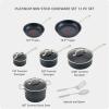 image:imageTfal Platinum Non Stick Cookware Set 12 Piece Induction Oven Broiler Safe 500F Kitchen Cooking Set WFry Pans Saucepans Saute Pan Dutch Oven Utensils Pots and Pans Dishwasher Safe SlatePlatinum Nonstick