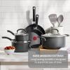 image:imageTfal Ultimate Hard Anodized Nonstick Pots and Pans Set 14 Piece Oven Broiler Safe 400F Kitchen Cooking Set wFry Pans Saucepans Griddle Dutch Oven Dishwasher Safe Cookware BlackGray