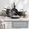 image:imageTfal Ultimate Hard Anodized Nonstick Pots and Pans Set 14 Piece Oven Broiler Safe 400F Kitchen Cooking Set wFry Pans Saucepans Griddle Dutch Oven Dishwasher Safe Cookware BlackGray