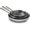 image:imageTFal HybridMesh TriPly Stainless Steel 6 Quart Shallow Pan With Lid Induction Oven Safe 500F Metal Utensil Safe Ideal For Searing Cookware Dishwasher Safe Needs PreHeating SilverBlack3Piece Set
