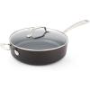 image:imageTFal ProGrade Nonstick Jumbo Cooker WLid amp Helper Handle 5 Quart Induction Oven Broiler Safe 500F Cookware Non Stick Saute Pan Deep Frying Pan Kitchen Pots and Pans Dishwasher Safe BlackPlatinum Hard Anodized