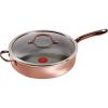 image:imageTFal Specialty Nonstick Saute Pan with Glass Lid 5 Quart Oven Broiler Safe 350F Cookware Deep Frying Pan with Handle Skillet Kitchen Pots and Pans Dishwasher Safe BlackRose Gold