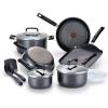 image:imageTfal Platinum Non Stick Cookware Set 12 Piece Induction Oven Broiler Safe 500F Kitchen Cooking Set WFry Pans Saucepans Saute Pan Dutch Oven Utensils Pots and Pans Dishwasher Safe SlateNonstick