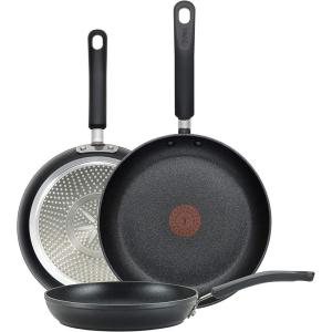 image:imageTFal Experience Non Stick Fry Pan wLid 10 Inch Induction Oven Broiler Safe 400F Compatible with All Cooktops Cookware Deep Frying Pan Cooking Skillet Pots and Pans Dishwasher Safe Black3Piece