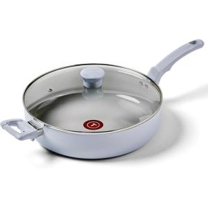 image:imageTFal Specialty Nonstick Saute Pan with Glass Lid 5 Quart Oven Broiler Safe 350F Cookware Deep Frying Pan with Handle Skillet Kitchen Pots and Pans Dishwasher Safe BlackBlue