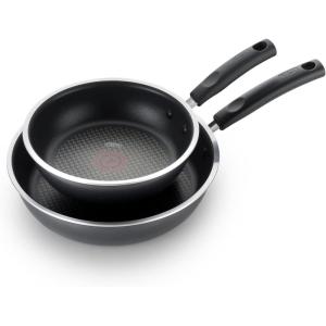 image:imageTfal Signature Non Stick Fry Pan Set 2 Piece 8 and 105 Inch Oven Broiler Safe 350F Heat Indicator Cookware Set Nonstick Frying Pans Skillets Pots and Pans Home Dishwasher Safe Black